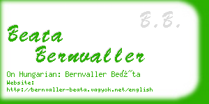 beata bernvaller business card